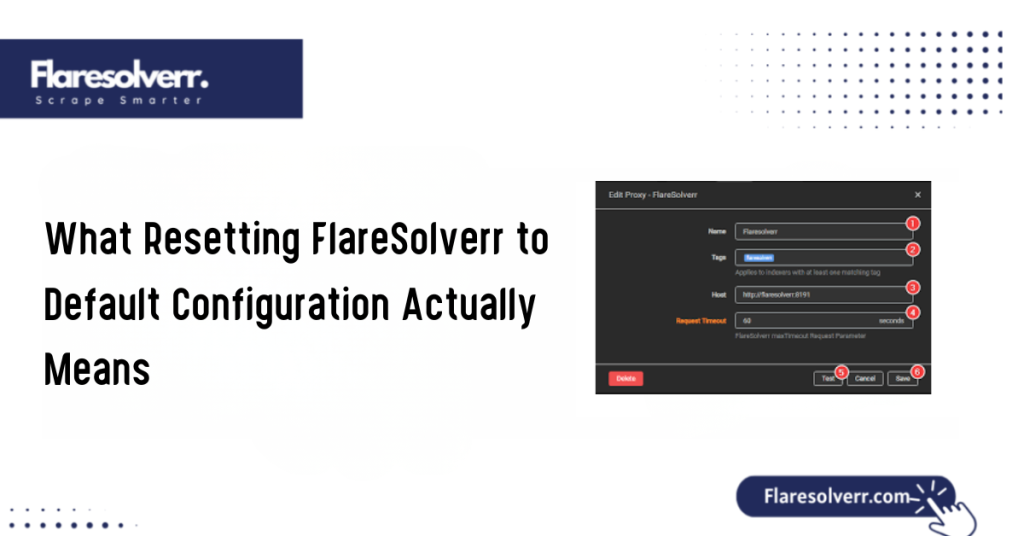 Resetting FlareSolverr to Default Configuration Actually Means